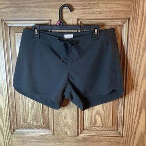 prAna Womens Schaffie Mid-rise Swim Short SMALL in Black UPF 50+